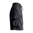 thumbnail image 5 of iHPH7 Women's Cargo Shorts Baggy Parachute Shorts with Pockets Elastic Waist Drawstring Summer Casual Y2k Streetwear Lightweight Hiking Athletic Bottoms Black L, 5 of 5