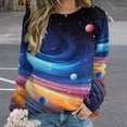 thumbnail image 2 of Galaxy Star Outer Space Womens Oversized Sweatshirts Hoodies Crewneck Casual Tops Comfy FallWinter Clothes 2024, 2 of 7