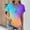 Multicolor, variant on Sakmal Gradient T Shirts Cap V-Neck Short Sleeve Shirts T-Shirts Tops for Women Trendy