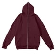 thumbnail image 5 of ZVAVZ Men's Full Zip Up Hoodies Fashion Casual Athletic Jacket Solid Color Long Sleeve Hooded Sweatshirts with Pockets Wine S, 5 of 5
