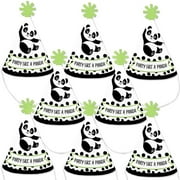 Big Dot of Happiness Party Like a Panda Bear - Mini Cone Baby Shower or Birthday Party Hats - Small Little Party Hats - Set of 8