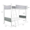 thumbnail image 5 of uhomepro Twin Over Full Bunk Bed with Metal Frame and Ladder, Heavy Duty Bunk Beds for Kids Adults, Durable Bunk Bed Frame with Safety Guardrail, White and Wood, Q19872, 5 of 13