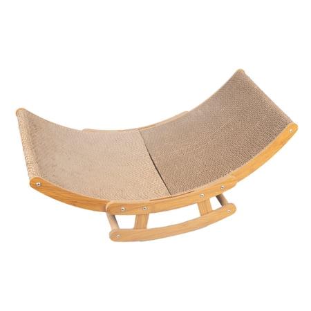 Heavy Density Cats Scratcher Rocking Chair with Stable Stand Grinding Claw Cards Cats Scratching Paper Lounger Bed