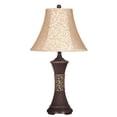 thumbnail image 2 of Bell Shape Fabric Shade Table Lamp with Ribbed Base, Set of 2, Beige and Black, 2 of 5