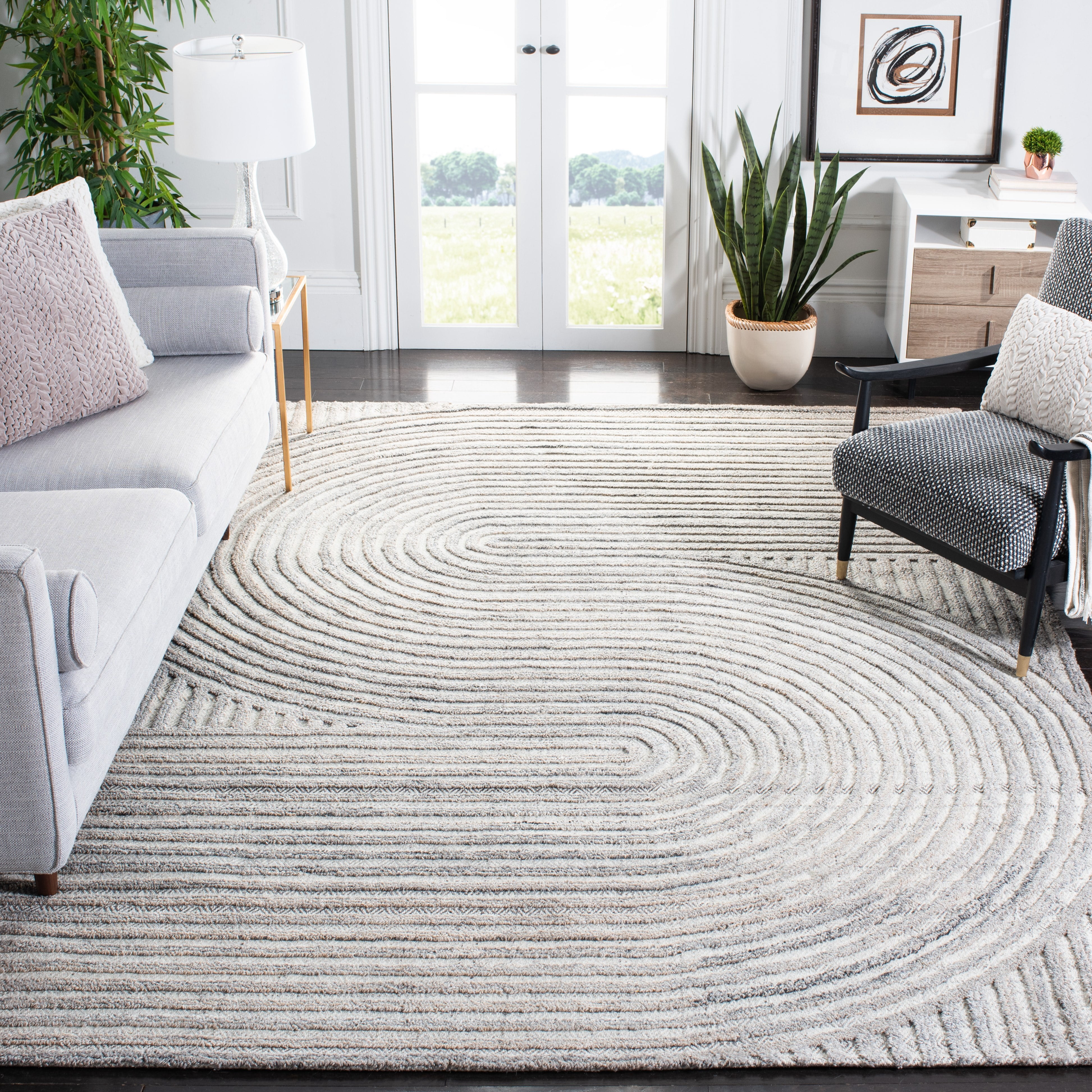 SAFAVIEH Southampton Landen Abstract Area Rug, Beige, 8' x 8' Square