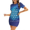 thumbnail image 1 of Sacred Geometry Sweetheart Knot Flared Dress Fashion Design Large Size Loose Dress Galaxy Space Universe Sacred Sacred Geometry, 1 of 5