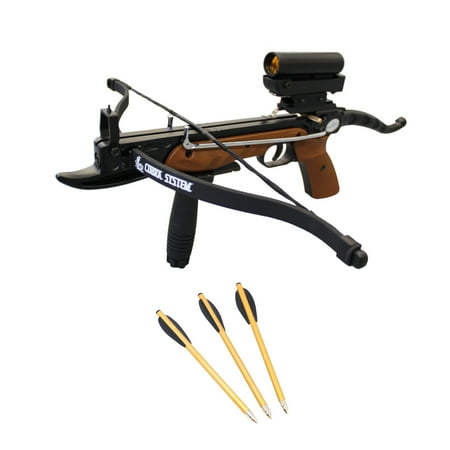 SAS Prophecy 80lbs Pistol Crossbow with Red Dot Scope + Pack of Bolts +