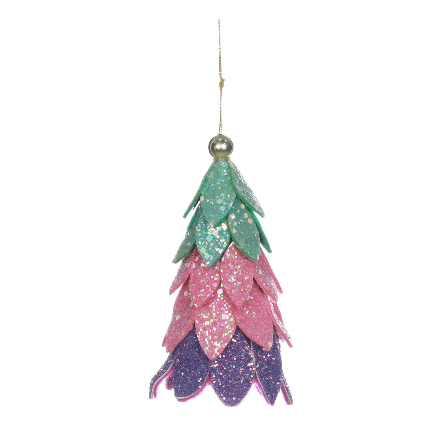 HOLIDAY TIME FABRIC TREE ORNAMENT, FABRIC TREE ORNAMENT