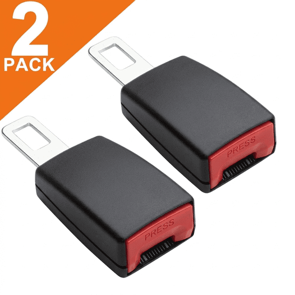 Seat Belt Extenders for Cars, 2 Pack 4.7 Inch Seat Belt Buckle Extender with ABS Plastic Housing and Stainless Steel Core, Compatible with Most Vehicles
