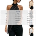 thumbnail image 3 of Karymi Cute Tops for Women Halter Neck Asymmetric Tank Top, Twist Sleeveless Floral Lace Trim Irregular Long Hem Loose Flowy Camisole, Satin Layering Blouse Tops for Women Trendy, 3 of 7