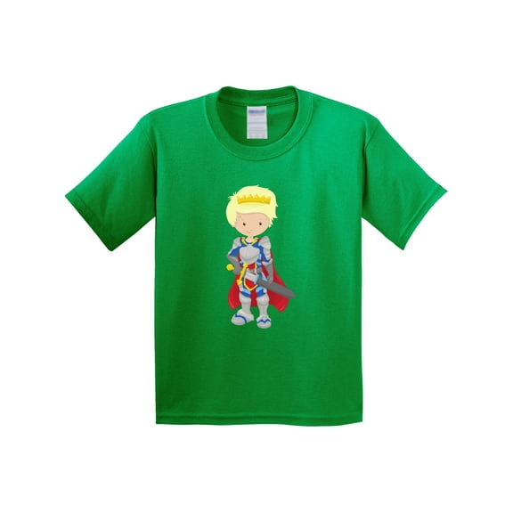 Inktastic Prince, King, Knight, Sword, Crown, Blond Hair Youth T-Shirt