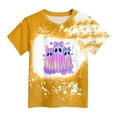 thumbnail image 4 of CAUYDY Kids Halloween Shirt Boys Girls Cute Pumpkin T Shirt Ghost Tee Fall Toddlers Halloween Short Sleeve Tops(Yellow,18-24 M), 4 of 4
