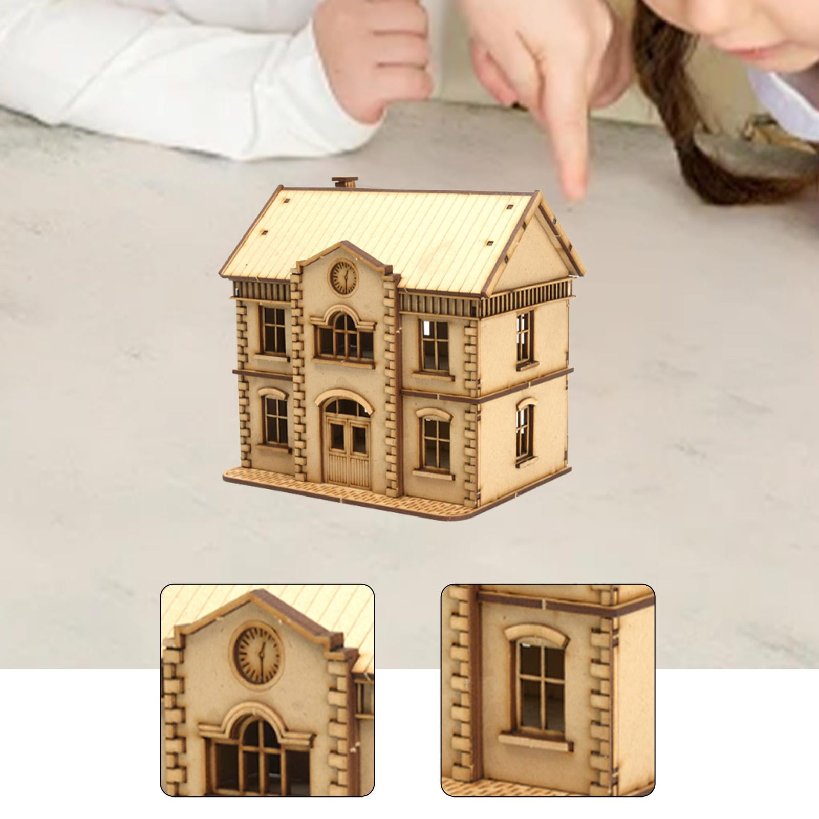 Building Models House Diorama Kits Wooden Material 1/72 Scale Collectible Educational Hobby Decor for Adults