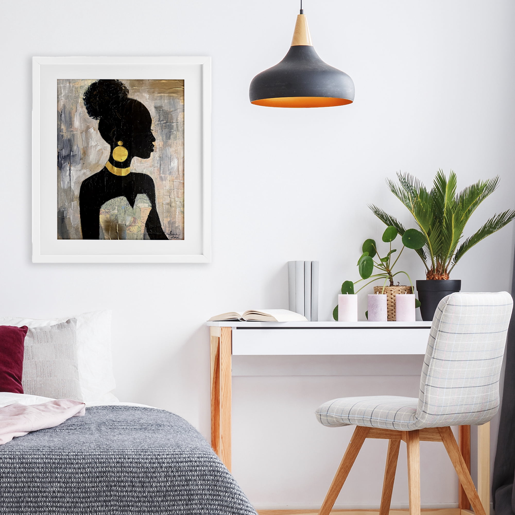 Stupell Industries Elegant Fashion Silhouette White Framed Print Under Glass, design by Lauren Luna