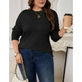 thumbnail image 4 of Drvitor Plus Size Sweaters for Women Crew Neck Basic Solid Color Lightweight Fall Sweater Pullover Tops, Sizes XL-5XL, 4 of 7