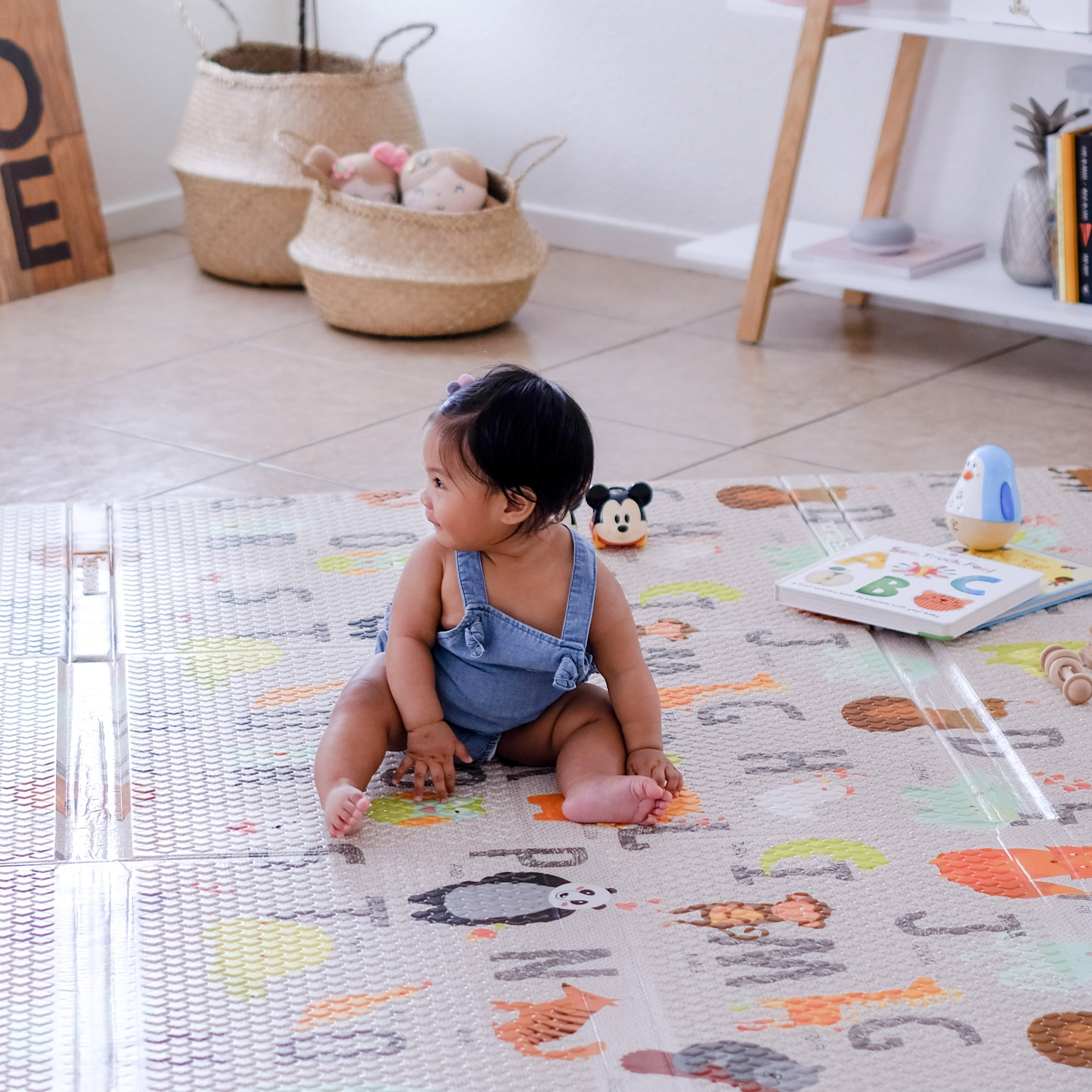 Toddleroo by North States Superyard Folding ABC Play Mat for Babies, 71" x 71"