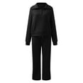 thumbnail image 3 of Women's Autumn Winter Two Piece Set Oversized Zipper Sports Shirt & Wide Leg Pants, 3 of 3