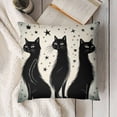 thumbnail image 3 of SHANXI Cute Black Cats Throw Pillow Covers   Mid Century Modern Retro Decorative Pillow Cases Farmhouse Home Couch Bed Sofa Modern Living Room Decor 12x12in, 3 of 5