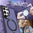 thumbnail image 2 of Allytechgrouop Rugged Phone Case for Samsung Galaxy S25 Ultra with Screen Protector – Full Body Galaxy S25 Ultra Case Cover with Ring Kickstand, MagSafe Compatible Design, Darkpurple, 2 of 6