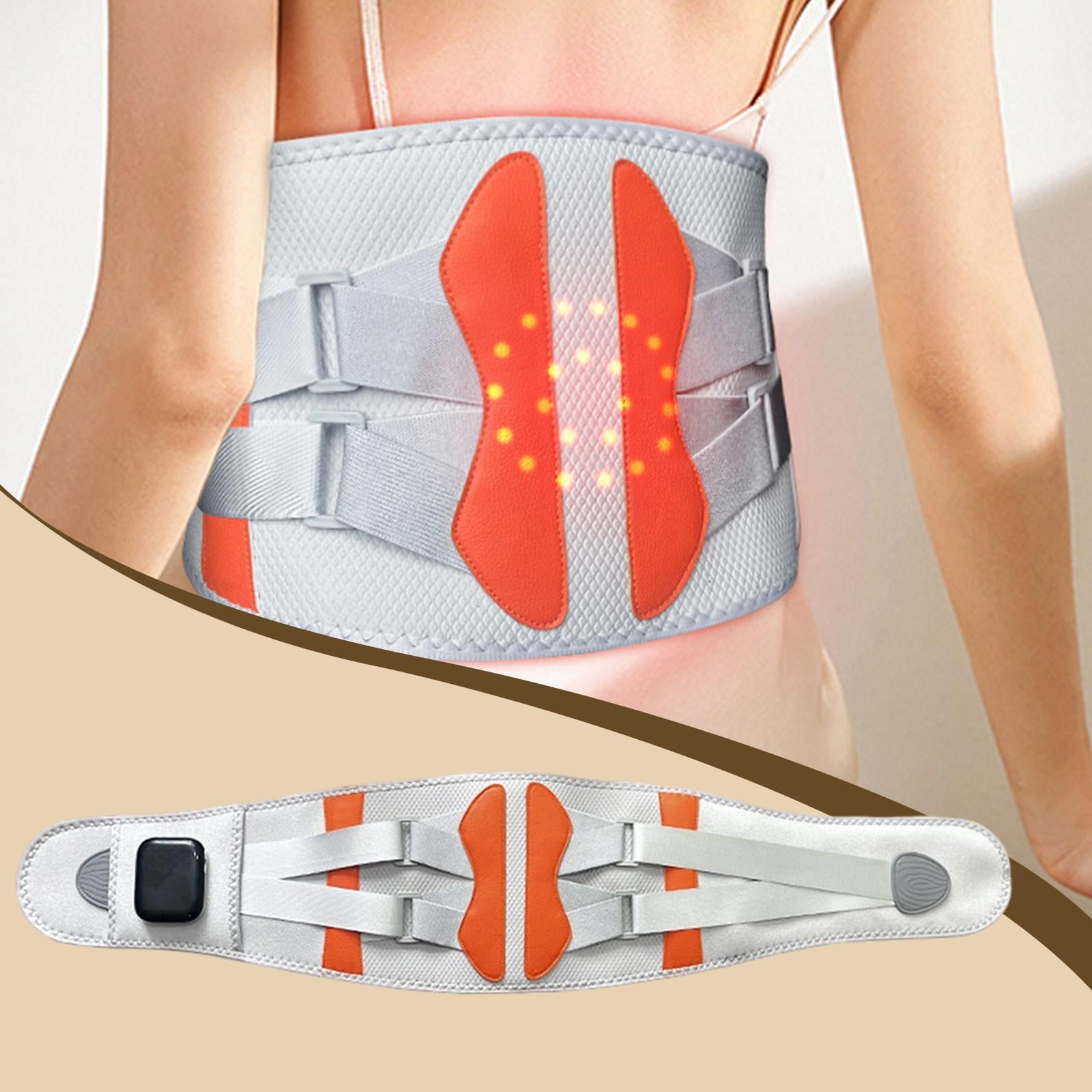 Serenable Electric heated massage belt with wireless back massager, heating pad, ergonomic Gray