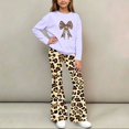 thumbnail image 3 of Cethrio Girls Graphic Outfit Sets, Long Sleeve Fashion 2 Piece Spring Fall Girls' Clothing Sets Purple Size 12-13 T, 3 of 6