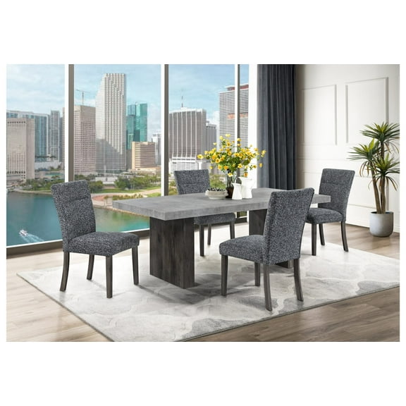 D2410 Gray Dining Table with (4) D86 Dining Chair set