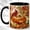 Black, variant on Red Bird Pumpkin Coffee Mug, Autumn Harvest Mug, Ceramic 11 oz