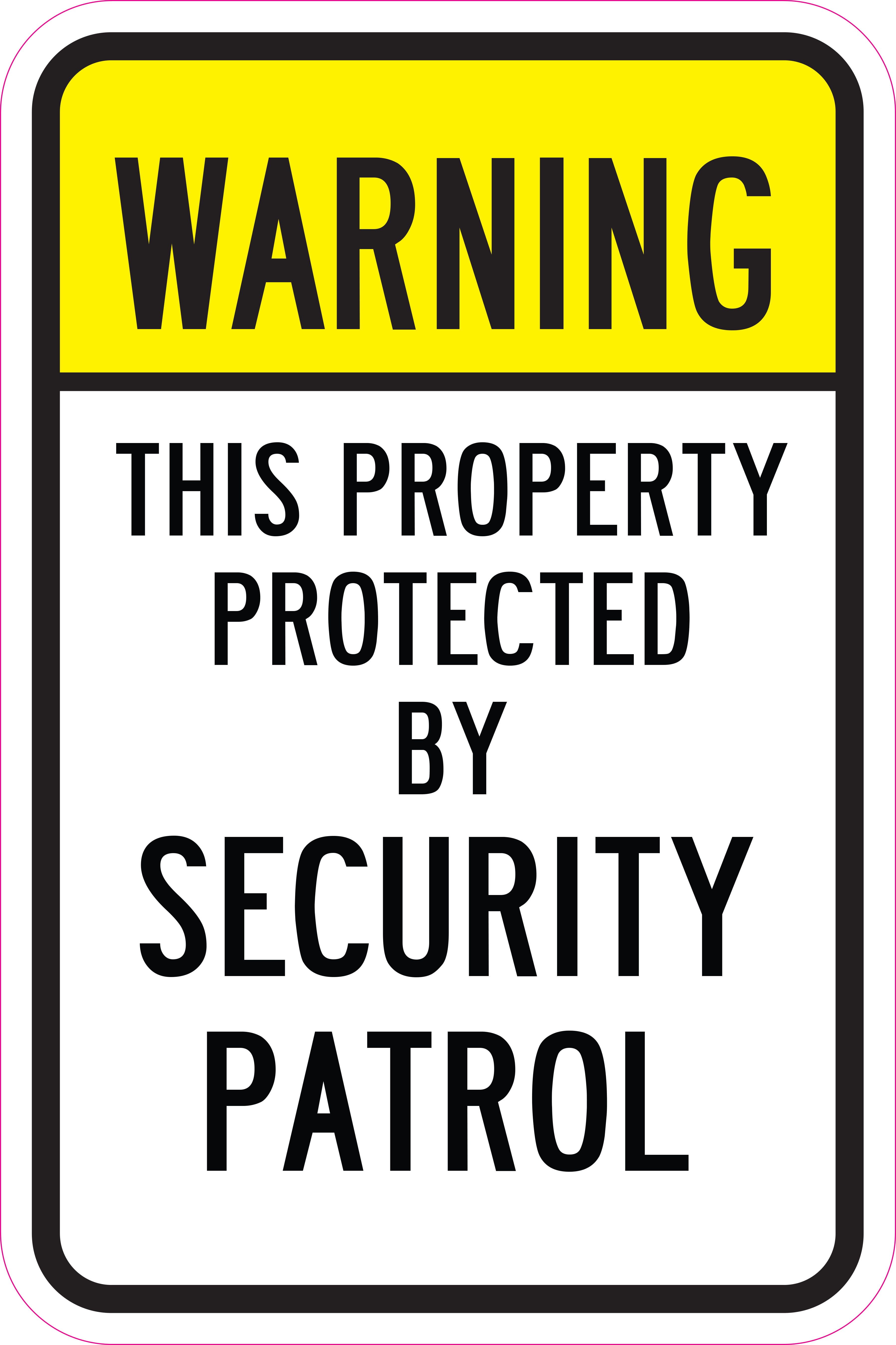 Warning This Property Protected By Security Guards Metal Aluminum Sign 