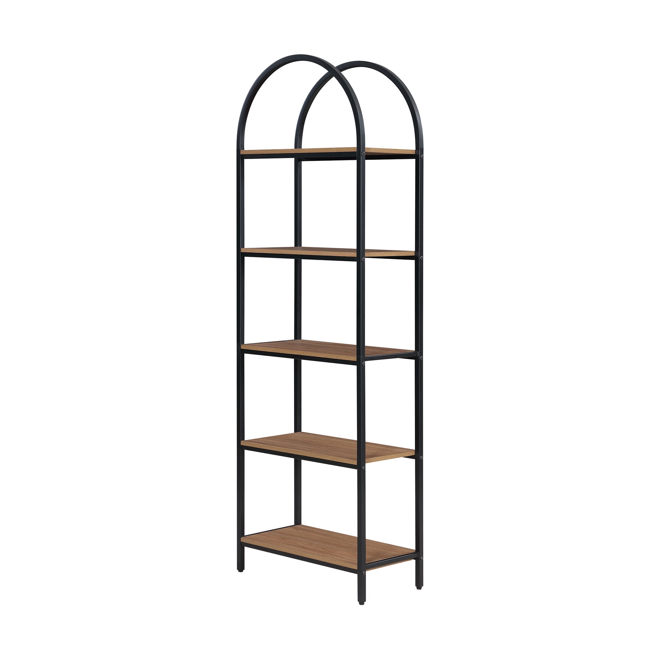 Mainstays 5-Shelf Metal and Wood Arch Open Bookcase