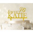 thumbnail image 1 of Personalized Birthday Cake Topper Glitter Yellow Cake Topper Color Option Available 5-7 Inches Wide, 1 of 1