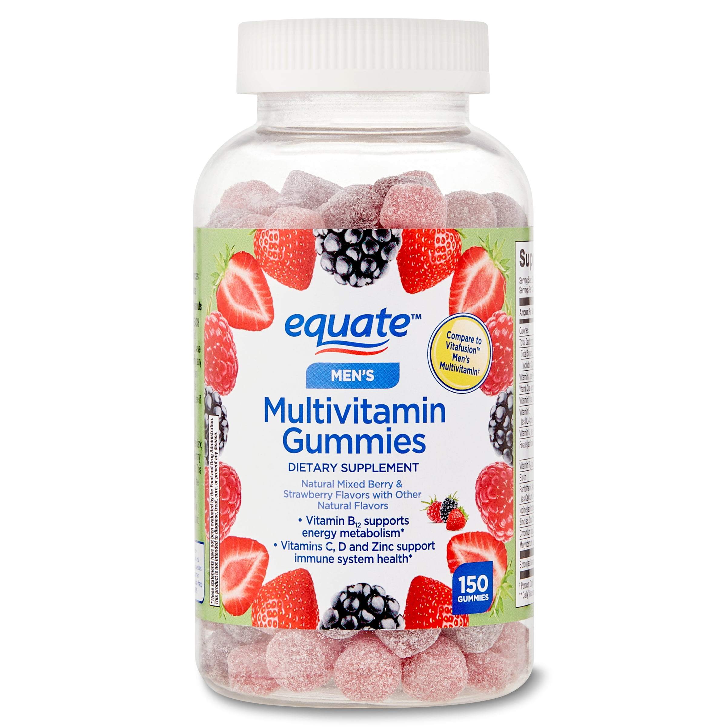 Equate Men's Multivitamin Gummies Dietary Supplement, 150 count