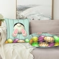 thumbnail image 6 of Easter Eggs Bunny Tail Throw Pillow Covers 18x18 Set of 2 Cute Rabbit Decorative Pillowcase Cushion Covers Soft Velvet Pillow Cases for Sofa Couch Bed Car Bedroom Spring Easter Decor, 6 of 6