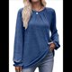 thumbnail image 1 of Camisas de Larga para Mujer, Moda Otoño 2025, Blusas Elegantes e Informales, Blusas Tipo Túnica Plisadas con Cuello Redondo. Azul Real L, 1 of 10