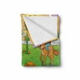thumbnail image 2 of Cartoon Soft Flannel Fleece Throw Blanket, Image of Child Cowboy Wild West Cartoon North America Culture Kids Design, Cozy Plush for Indoor and Outdoor Use, 50" x 70", Brown Green, by Ambesonne, 2 of 6