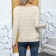 thumbnail image 4 of Breezora Oversized Knitted Sweater Womens Crew Neck Pullover Long Sleeve Casual Jumper Soft Loose Fit Autumn L Size Beige, 4 of 7