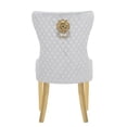 thumbnail image 6 of Miekor Furniture Simba Gold 2 Piece Dinning Chair Finish with Velvet Fabric in Light Gray W5U324, 6 of 7