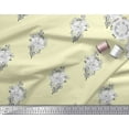 thumbnail image 3 of Soimoi Polyester Crepe Fabric Leaves & Floral Block Printed Fabric 1 Yard 42 Inch Wide, 3 of 3