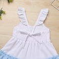 thumbnail image 6 of IBTOM CASTLE Toddler Little Girls Rainbow Twirly Skater Dress Kids Back to School Dress Summer Casual Tea Party Beach Sundress 3-4 Years Blue, 6 of 8