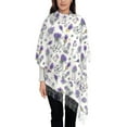 thumbnail image 3 of Zufioo Lavender Bicycle Print Long Plush Tassel Scarf, Winter Shawl Accessories for Women, 3 of 8
