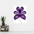 thumbnail image 2 of Purple on White Six Clover Modern Simple Leaf Illustration Extra Large XL Wall Art Poster Print, 2 of 3