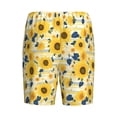 thumbnail image 4 of Picia Navy Blue Leaf Sunflower Pajama Shorts for Men, Men's Pajama Bottoms, Sleepwear,Short Pajama Pants-XX-Large, 4 of 9