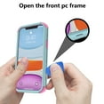 thumbnail image 6 of Apple iPhone 11 Case , iPhone 11 Pro Max Rugged Rubber Durable 3 in 1 Cover , Phone Case for Girl Men Women Cute (Teal+Pink), 6 of 7