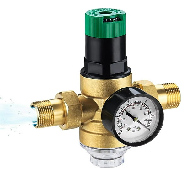 Water Pressure Regulator 3/4 Inch, Water Pressure Regulator with Water Pressure Gauge and Mesh Filter