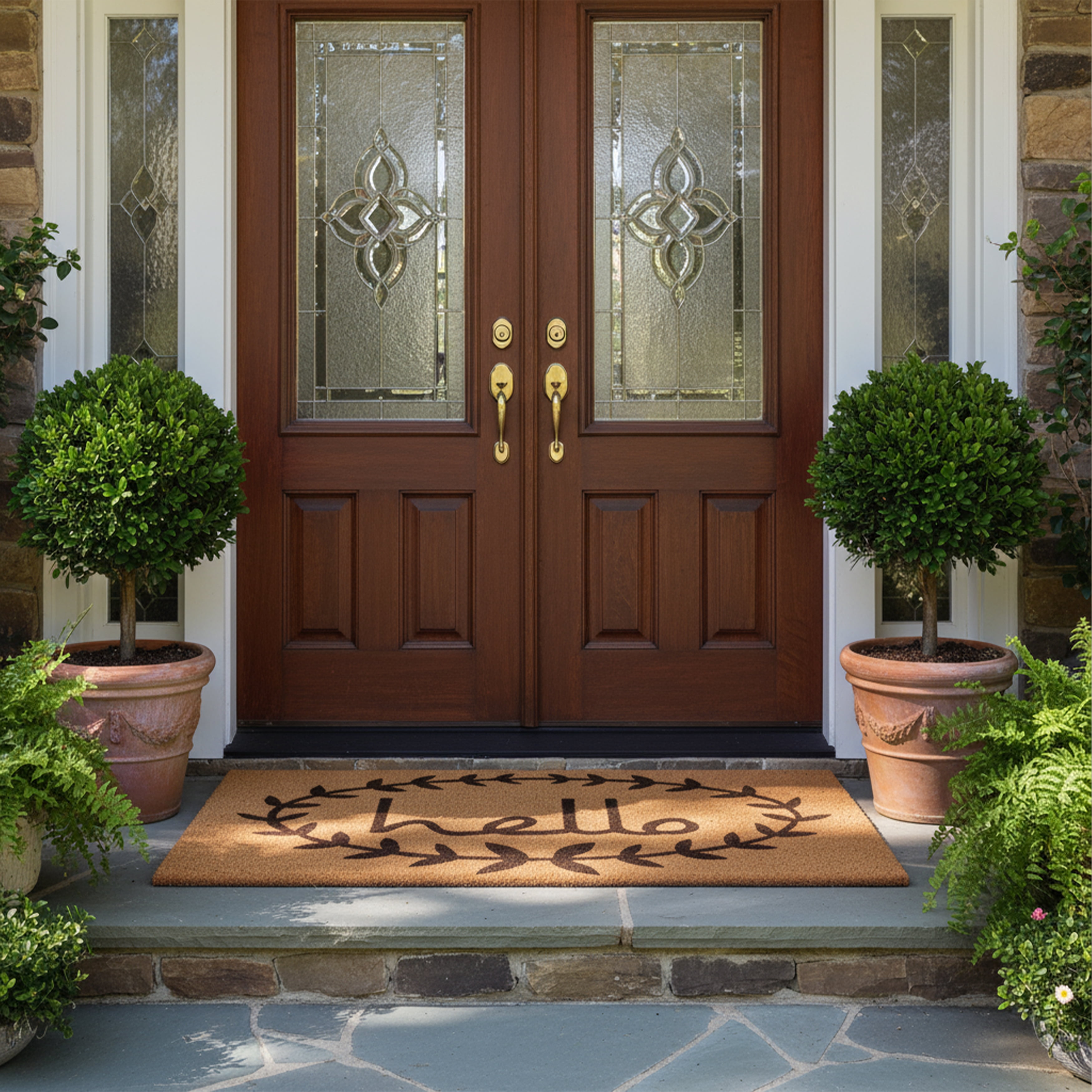Calloway Mills Calico Hello Outdoor Coir Doormat, 24" x 36"