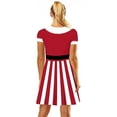 thumbnail image 3 of Vestido HUOGUO con estampado navideño de muñeco de nieve para mujer, estilo swing vintage, 3 of 3