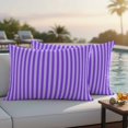thumbnail image 4 of Blue Purple Outdoor Waterproof Pillow Covers, Geometric Vertical Striped Solid Rainbow Decorative Rectangle Throw Pillowcase Sofa Cushion Sham for Patio/Couch/Chair, 20"x12" 2 Pack, 4 of 8