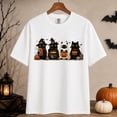 thumbnail image 2 of Black Cats Halloween Shirt, Cute Spooky Cat Crew Costume Graphic Tee, Ghost Pumpkin Spooky Season Gift for Cat Mom, Unisex, 2 of 10