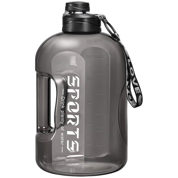1 Gallon Water Bottle with Handle, Large Gallon Water Jug with Strap, Big Sports Bottle for Gym,128 oz, BPA Free