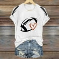 thumbnail image 2 of Spring Tops for Women Funny Football Season Printed T Shirt Sport Fans Short Sleeve T Shirts for Women White XL, 2 of 3