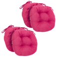 thumbnail image 1 of 16-inch Solid Micro Suede Round Tufted Chair Cushions (Set of 4), 1 of 2